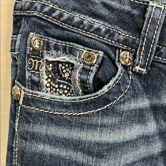 Miss Me Jeans Boot Cut Vintage Y2K Western Bling Rhinestones Cowgirl Faded - Picture 5 of 16